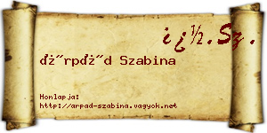 Árpád Szabina névjegykártya