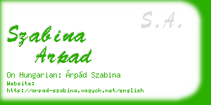 szabina arpad business card